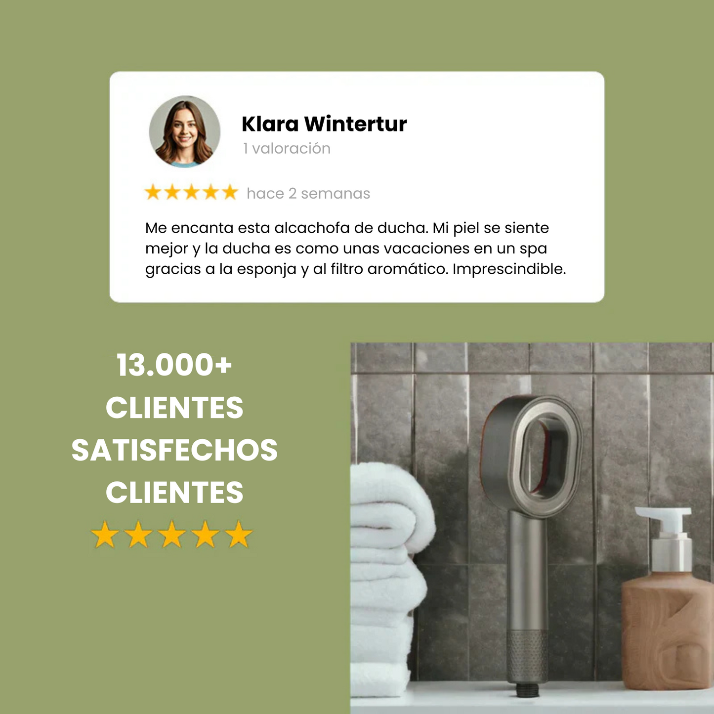 AQUAFINE™ Cabezal de Ducha con Filtro Premium 3 en 1